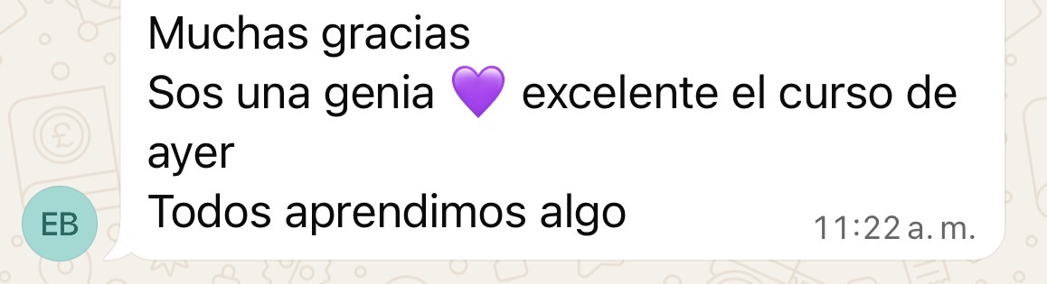 Testimonio de una persona que participó del curso presencial 6