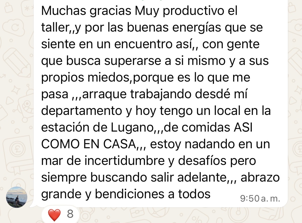 Testimonio de una persona que participó del curso presencial 7